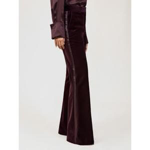 REISS Elia Velvet Tuxedo-Stripe Flared Trousers
